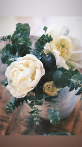 the peony + eucalyptus pair- FRESH