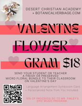 Load image into Gallery viewer, DCA Teacher or Student Valentine’s Flower Gram